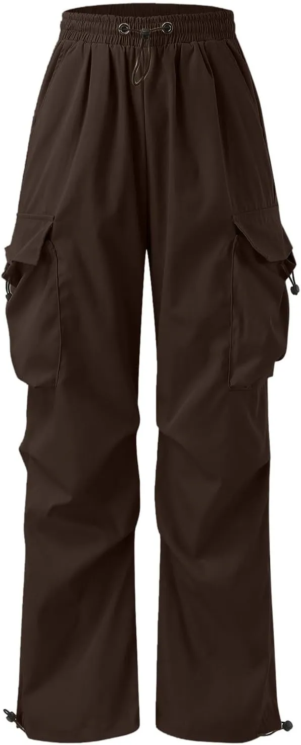 Alalaso Mens Baggy Cargo Pants Parachute Pants Causal Loose Fit Joggers Trendy Harem Pants Hip Hop Streetwear with Pockets