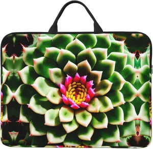 Blooming Cactus Flower 14in Laptop Case Sleeve Bag  Versatile Shoulder Messenger Briefcase, Designed for Business Travel
