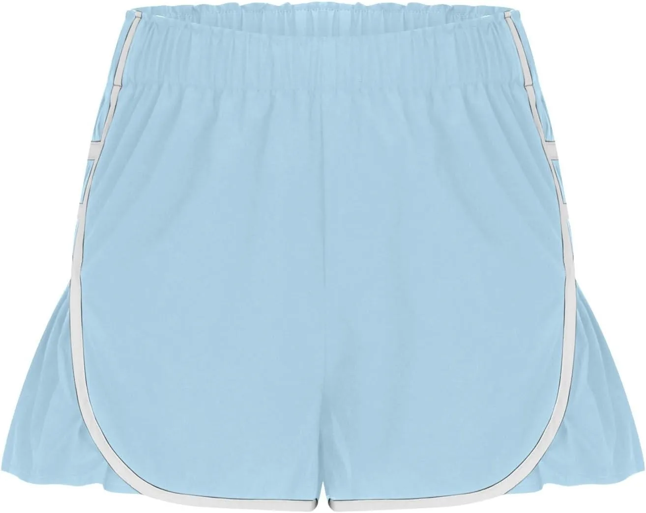 Casual Elastic High Waisted Wide Leg Shorts Summer Quick Dry Baggy Hem Skirt Shorts for Outdoor Athletic Running Sports