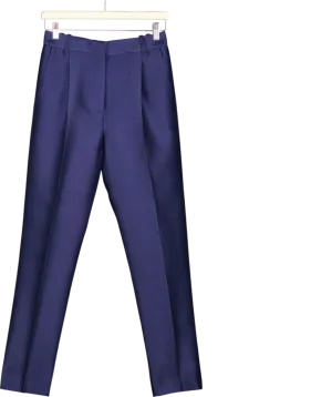Celine Blue Vintage Wool And Silk Blend Trousers UK 6
