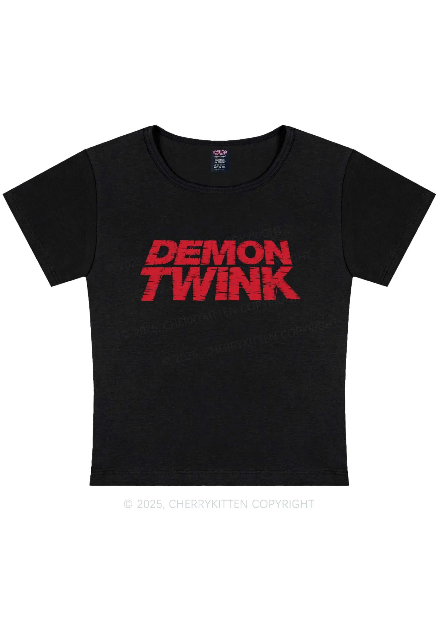 Demon Twink Pride Y2K Baby Tee Cherrykitten