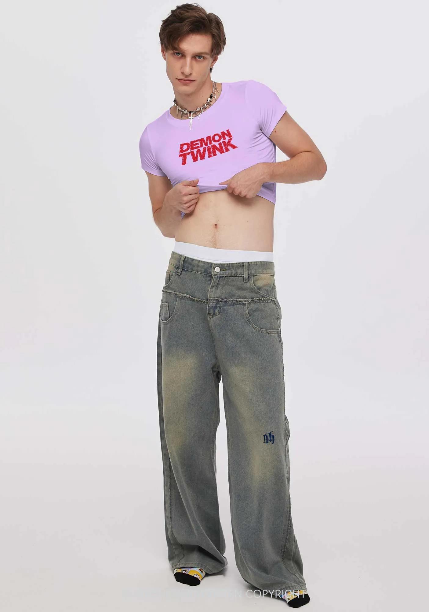 Demon Twink Pride Y2K Baby Tee Cherrykitten