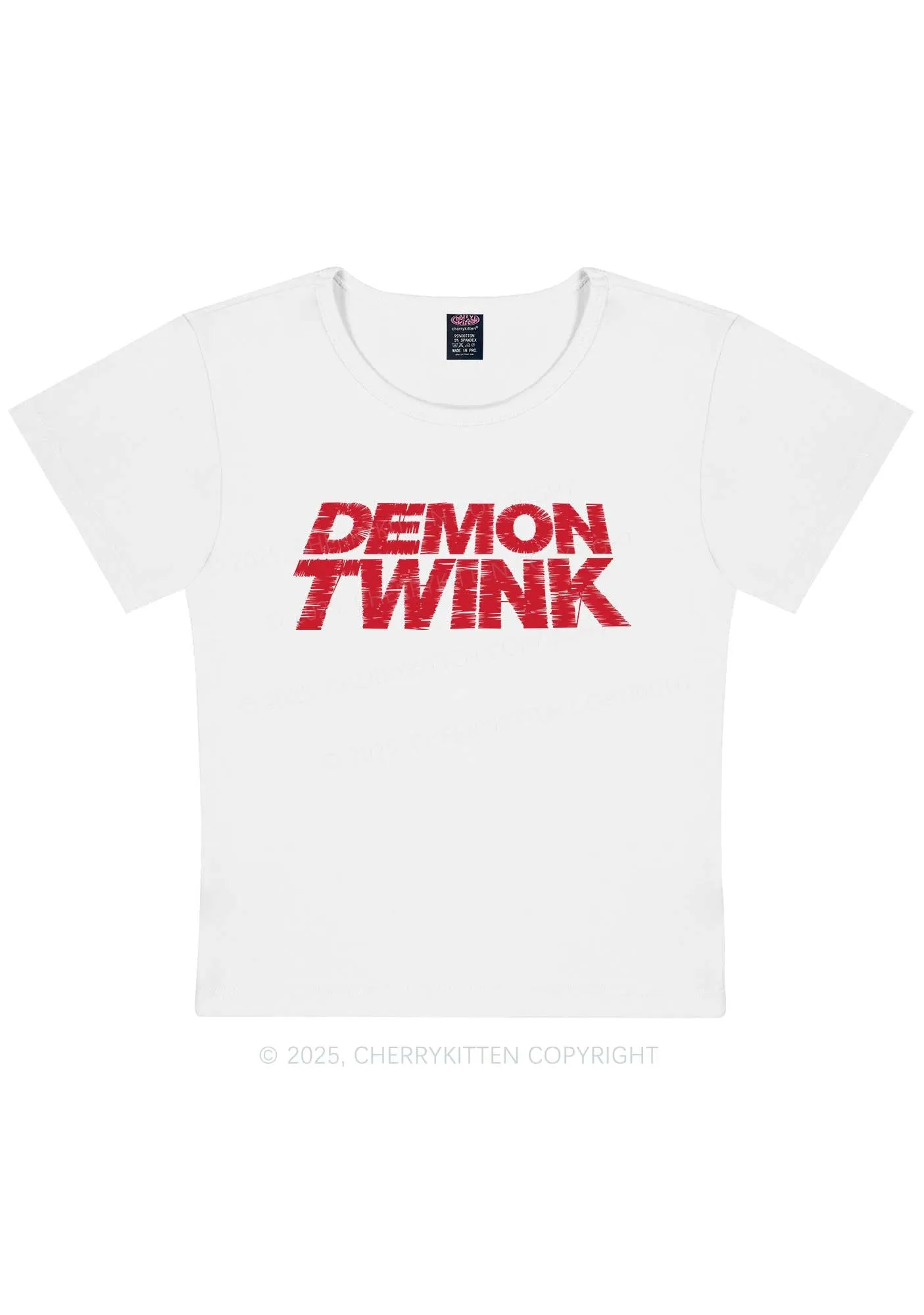 Demon Twink Pride Y2K Baby Tee Cherrykitten