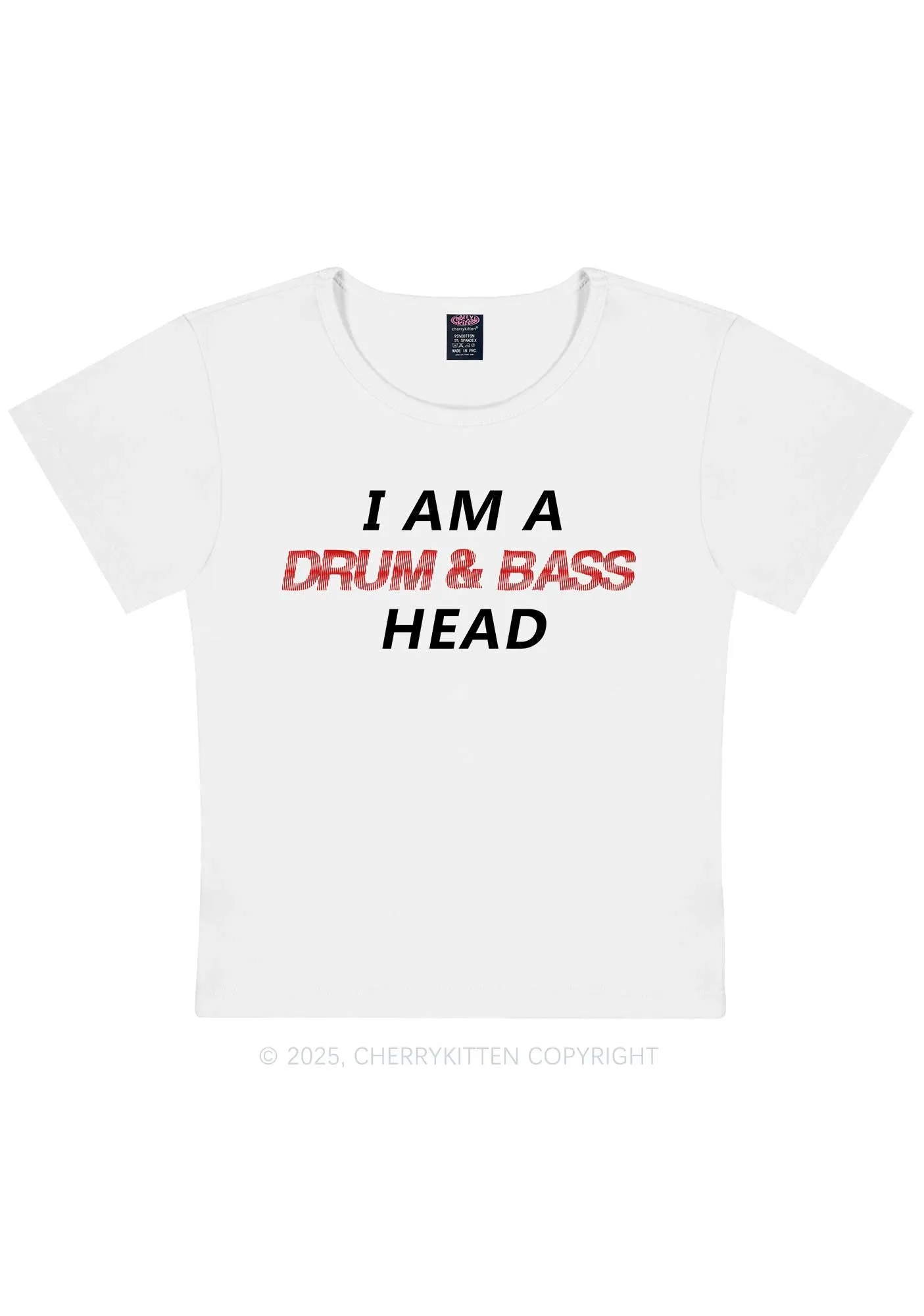 Drum Bass Head Y2K Baby Tee Cherrykitten