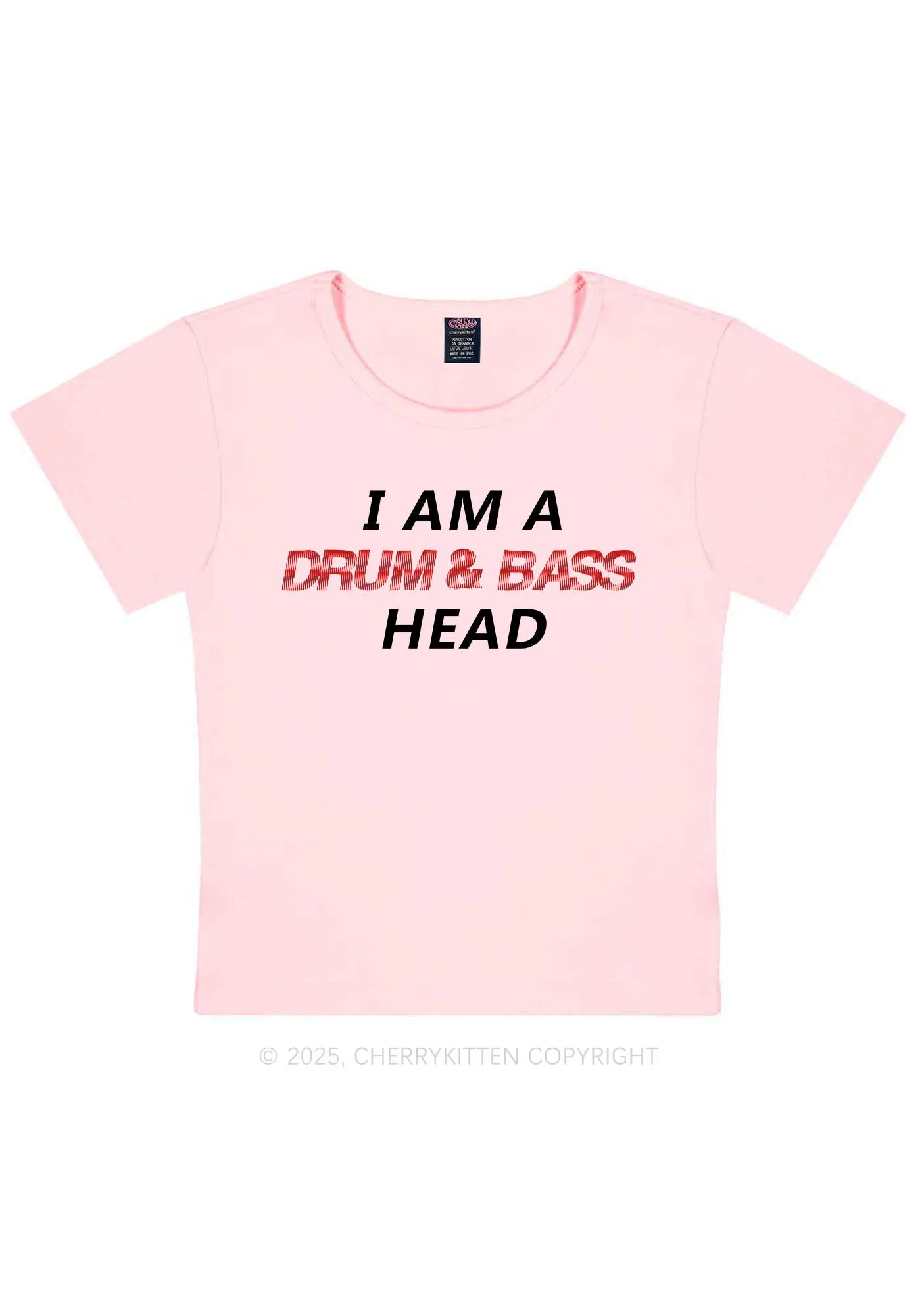 Drum Bass Head Y2K Baby Tee Cherrykitten