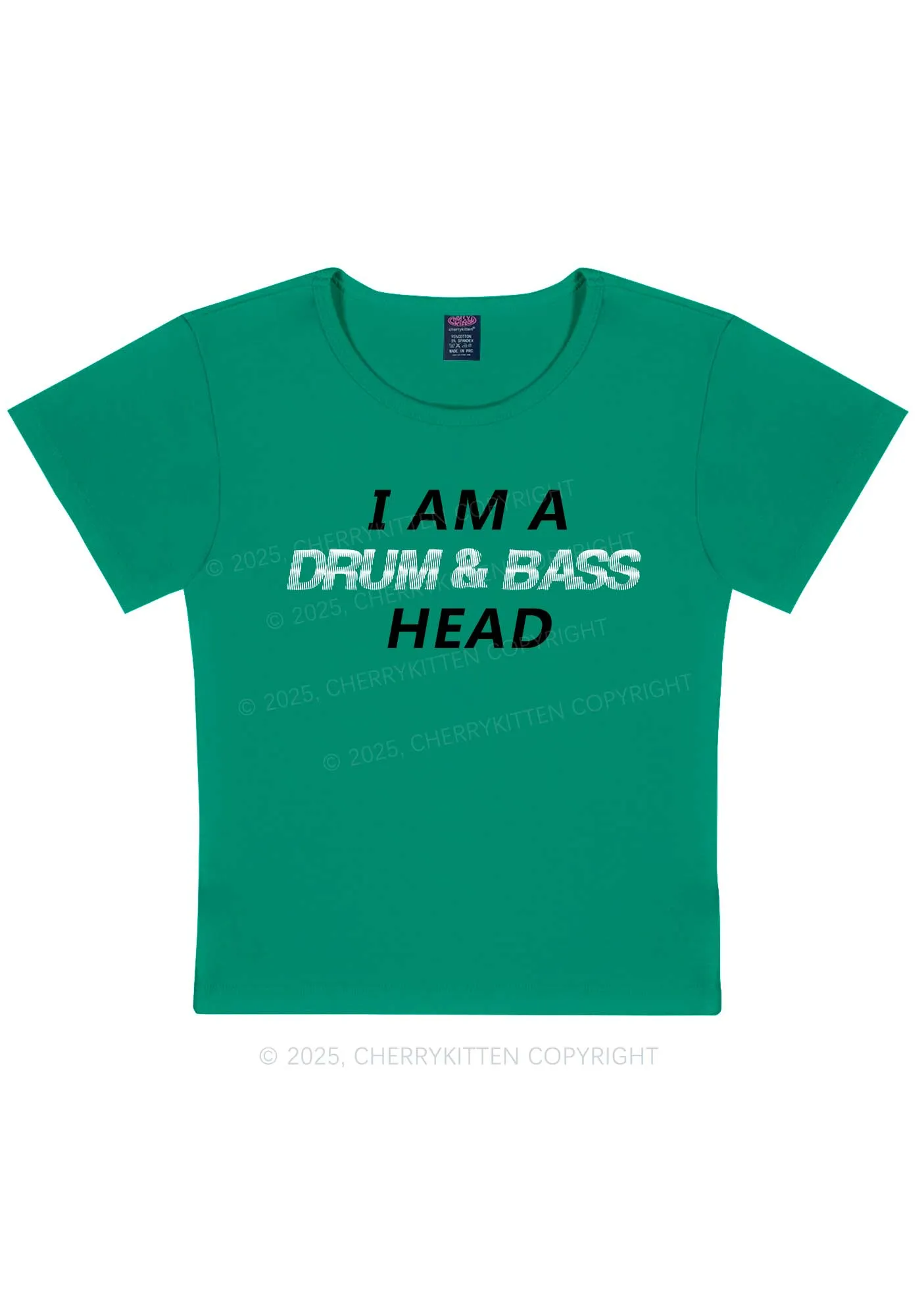 Drum Bass Head Y2K Baby Tee Cherrykitten