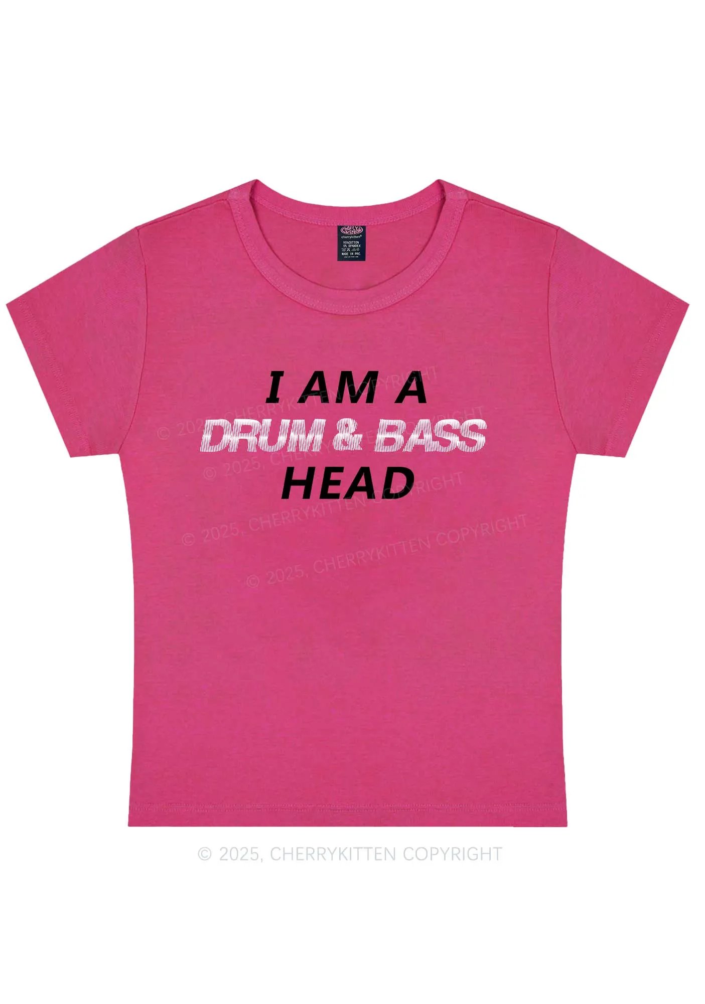 Drum Bass Head Y2K Baby Tee Cherrykitten