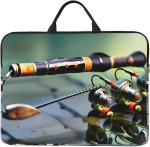 Fishing Rod 14in Laptop Case Sleeve Bag  Versatile Shoulder Messenger Briefcase, Designed for Business Travel