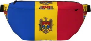 Flag Of Moldova Stylish Crossbody Waist Pack - Versatile And Compact Travel Pouch For Hands-Free Storage