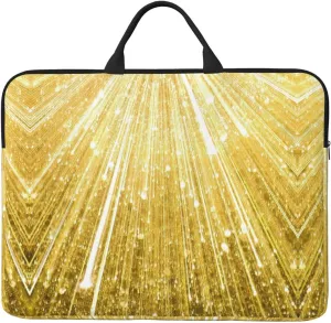 Gold Bling 14in Laptop Case Sleeve Bag  Versatile Shoulder Messenger Briefcase, Designed for Business Travel