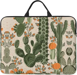 Green Cactus 14in Laptop Case Sleeve Bag  Versatile Shoulder Messenger Briefcase, Designed for Business Travel
