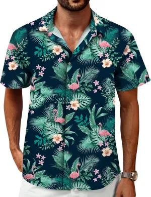 Hawaiian Shirt for Men Beach Shirts Summer Button Down Short Sleeve Tropical Tops Vacation Aloha Outfits Cruise Clothes