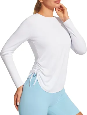 IUGA Rash Guard for Women UPF 50  Long Sleeve Sun Shirts Swim Shirts for Women Lightweight UV Protection Shirts Hiking Tops