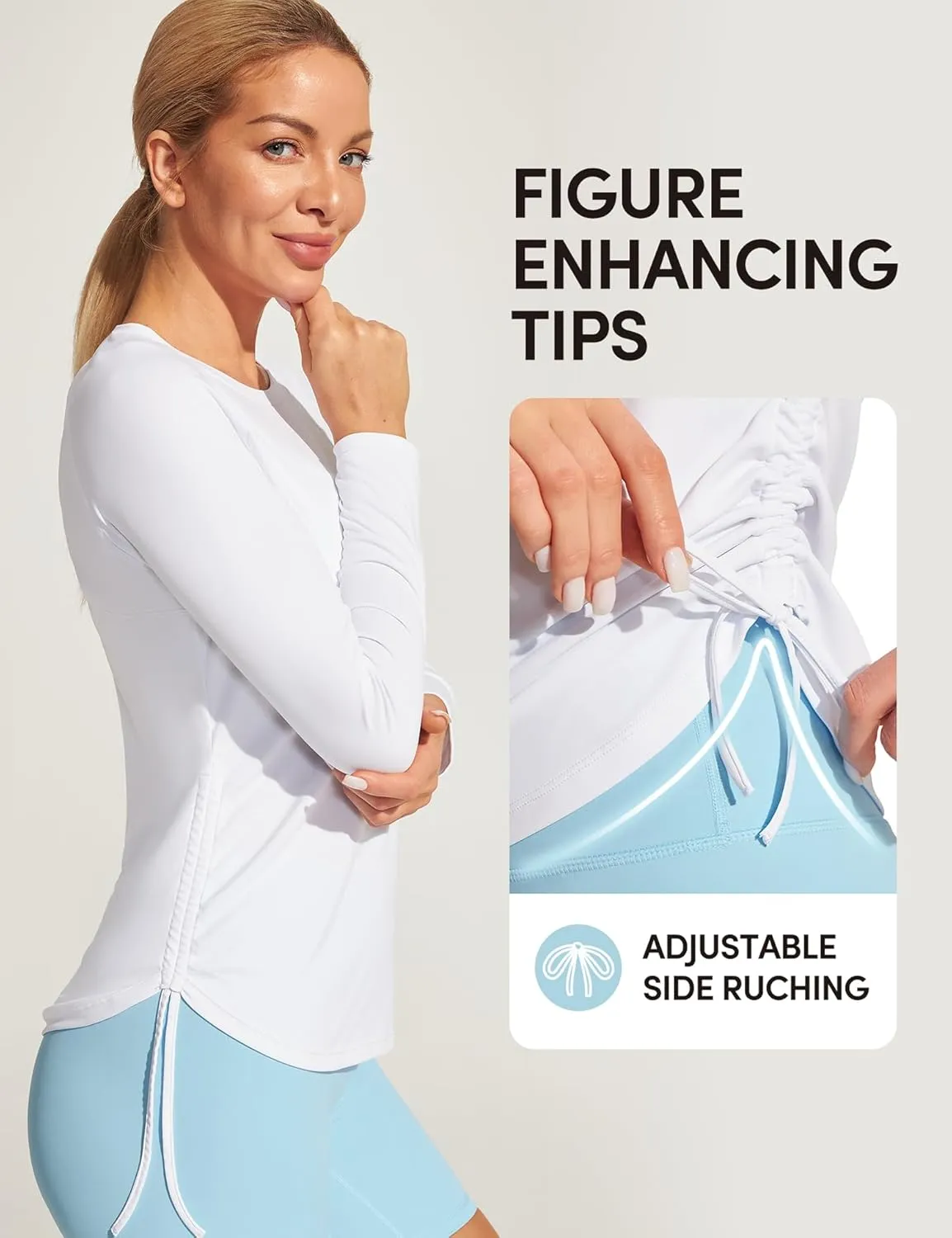 IUGA Rash Guard for Women UPF 50  Long Sleeve Sun Shirts Swim Shirts for Women Lightweight UV Protection Shirts Hiking Tops