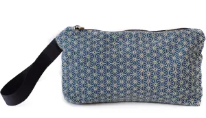 Japanese Style Wristlet Clutch Bag, Versatile Women's Zipper Pouch, 9.5 x 6.7 in. Traditional Japanese Print