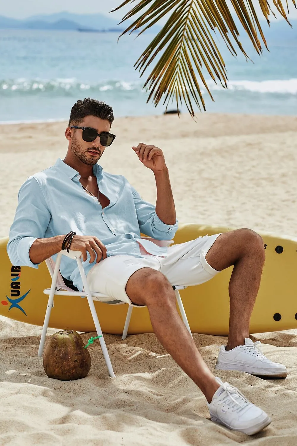 JMIERR Men's Cotton Linen Button Down Shirt Casual Stylish Long Sleeve Business Dress Shirts