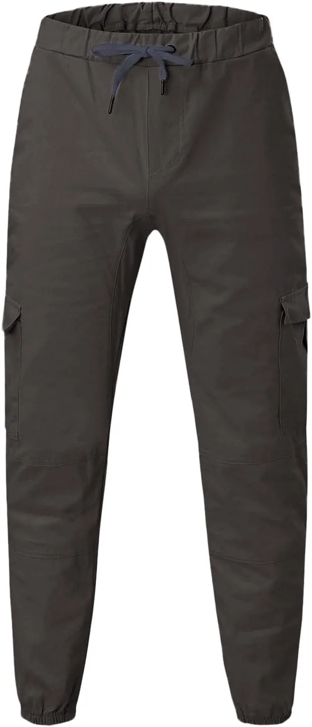 Joggers for Men Slim Fit Elastic Waist Athletic Hiking Cargo Sweatpants Drawstring Casual Pants with Pockets