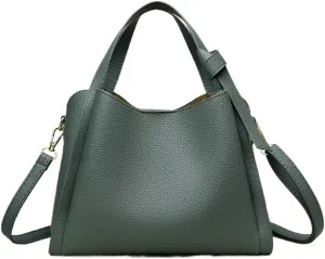 Ladies' Soft Leather Carrying Crossbody Bag, Versatile and Fashionable Bucket Shoulder Bag(Green)