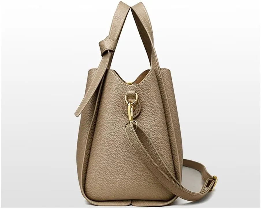 Ladies' Soft Leather Carrying Crossbody Bag, Versatile and Fashionable Bucket Shoulder Bag(Green)