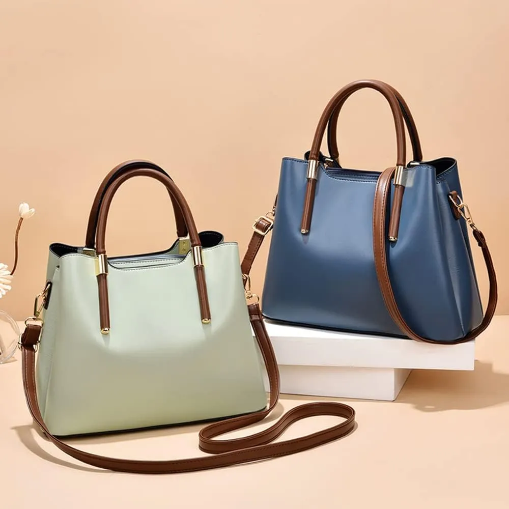 Large Green Crossbody Bag - Fashionable Leather Satchel Handbag for Women - Versatile Tote Purse with Top Handle