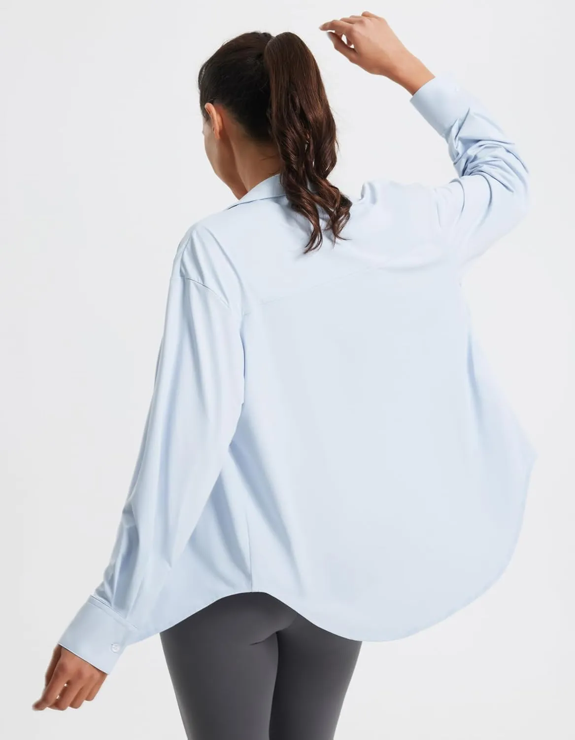 Libin Women's UPF 50  Long Sleeve UV Sun Protection Shirts Quick Dry Button Down Dress Swim Beach Cover Up for Hiking Fishing