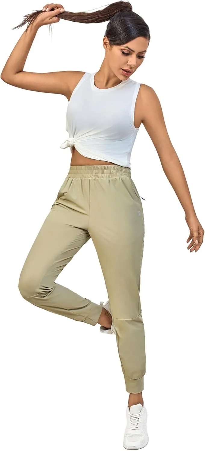 Little Donkey Andy Women's Stretch Joggers with Pockets, Quick-Dry Lightweight Running Pants for Women