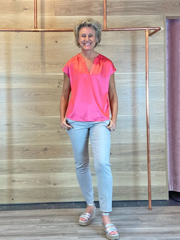 Luisa Cerano Slim Tailored Trousers Greige