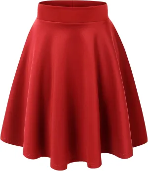 Made By Johnny Women's Basic Versatile Stretchy Flared Casual Mini Skater Skirt XS-3XL Plus Size