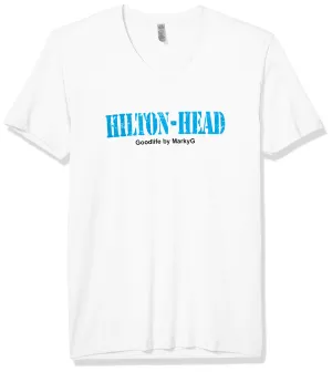 Marky G Apparel Men's Hilton Head Graphic Printed Premium Fitted Sueded Short Sleeve V-Neck T-Shirt