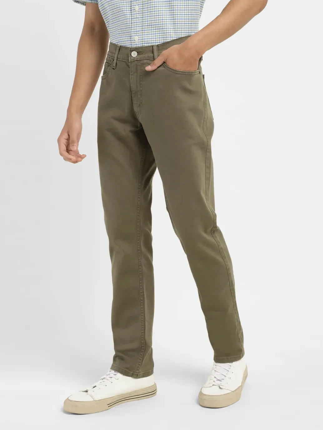 Men's 511 Olive Green Slim Fit Mid Rise Jeans