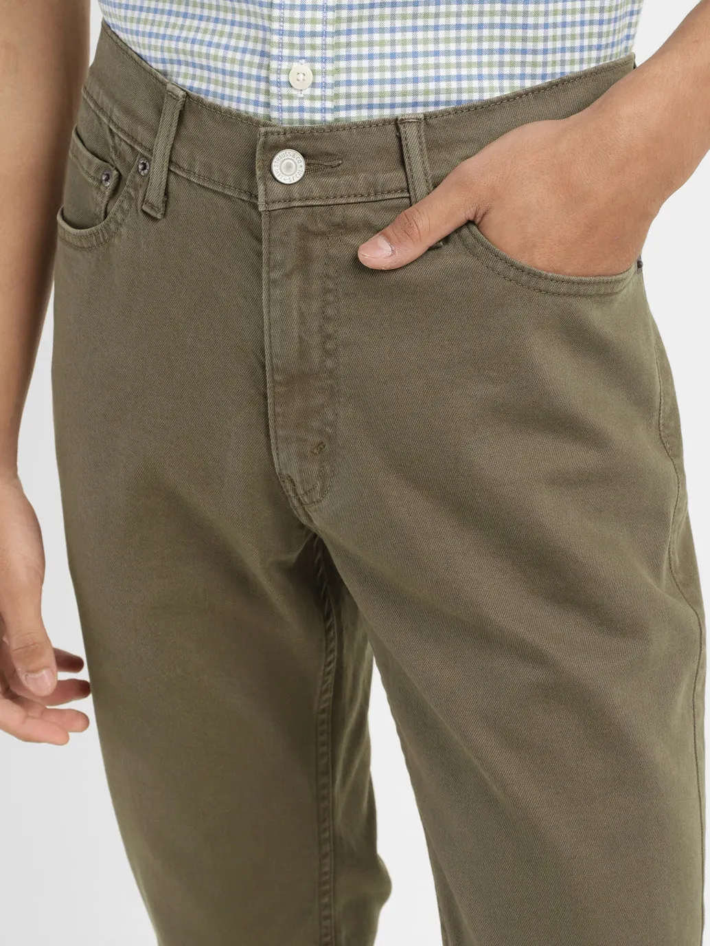 Men's 511 Olive Green Slim Fit Mid Rise Jeans