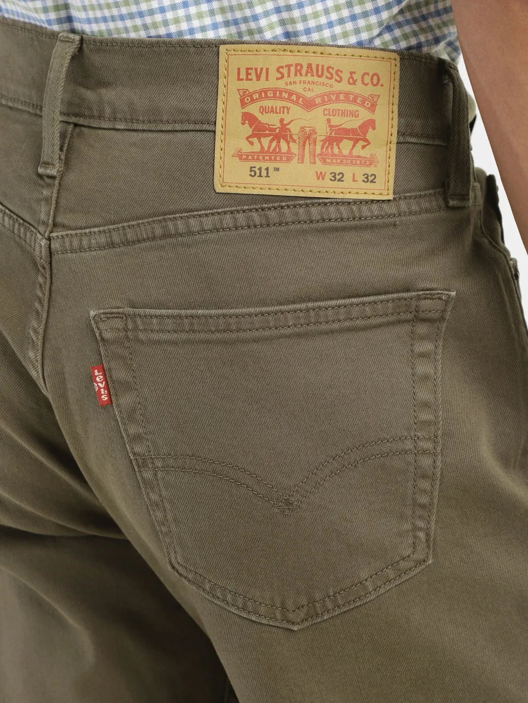 Men's 511 Olive Green Slim Fit Mid Rise Jeans