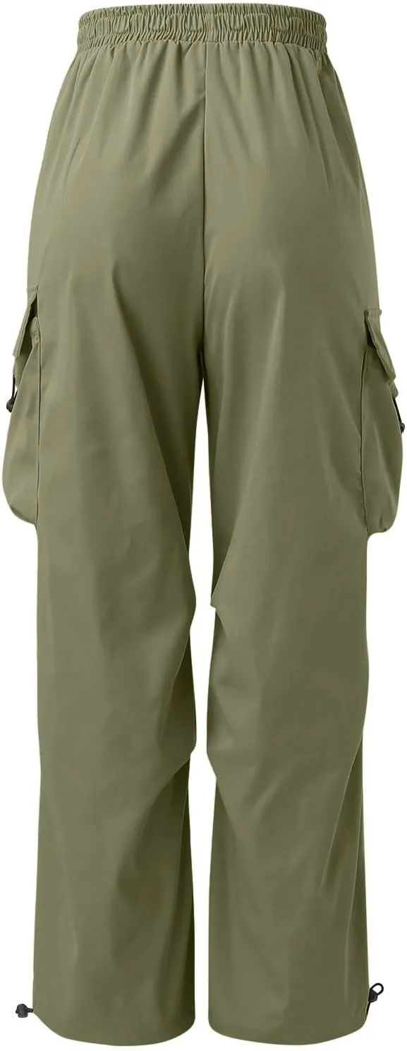 Mens Baggy Cargo Pants Parachute Pants Causal Loose Fit Joggers Trendy Harem Pants Hip Hop Streetwear with Pockets