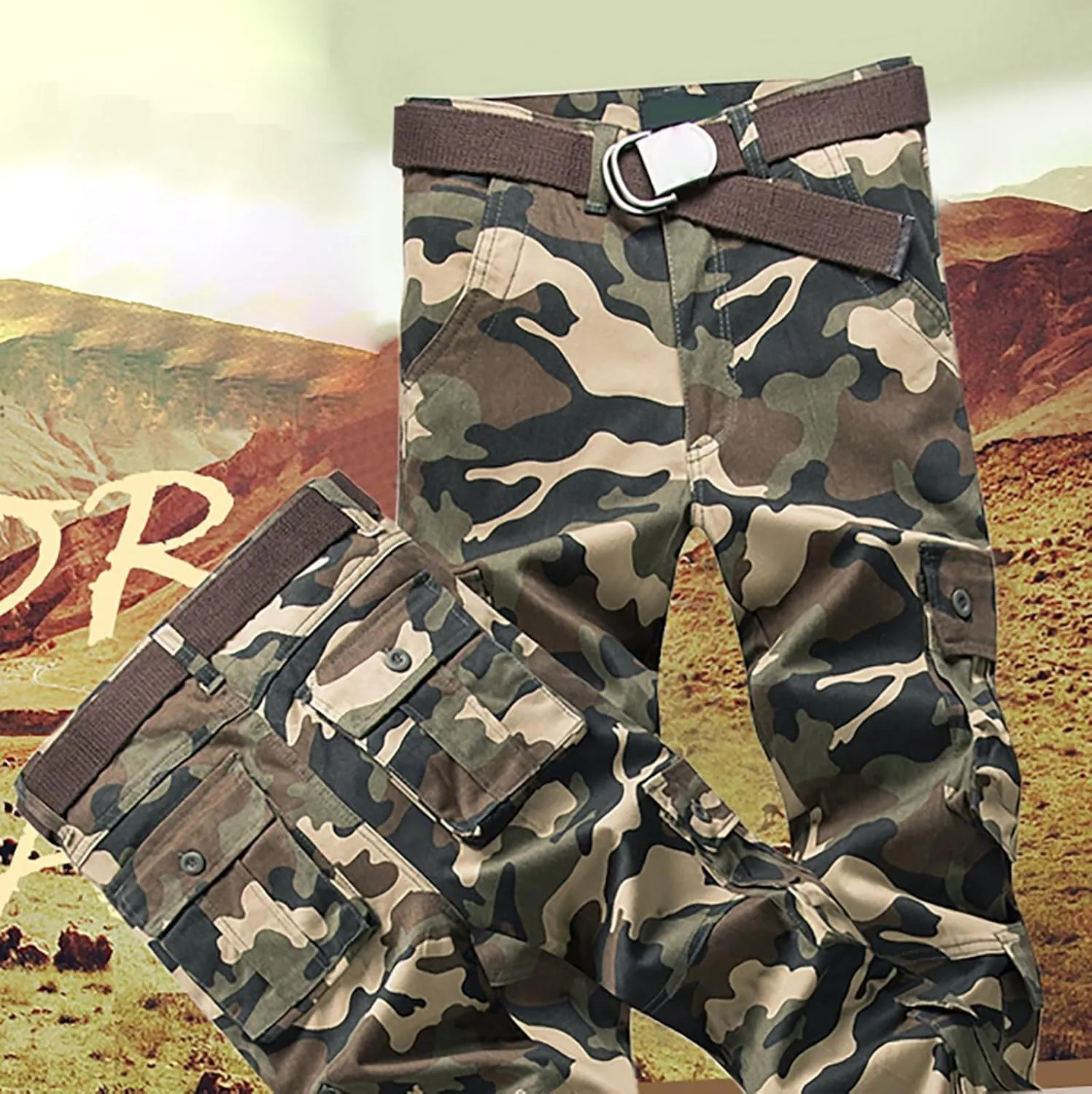 Men's Cargo Jogger Sweatpants Casual Cotton Cargo Pants Gym Sweatpants Trousers Mens Long Outdoor Hiking Work