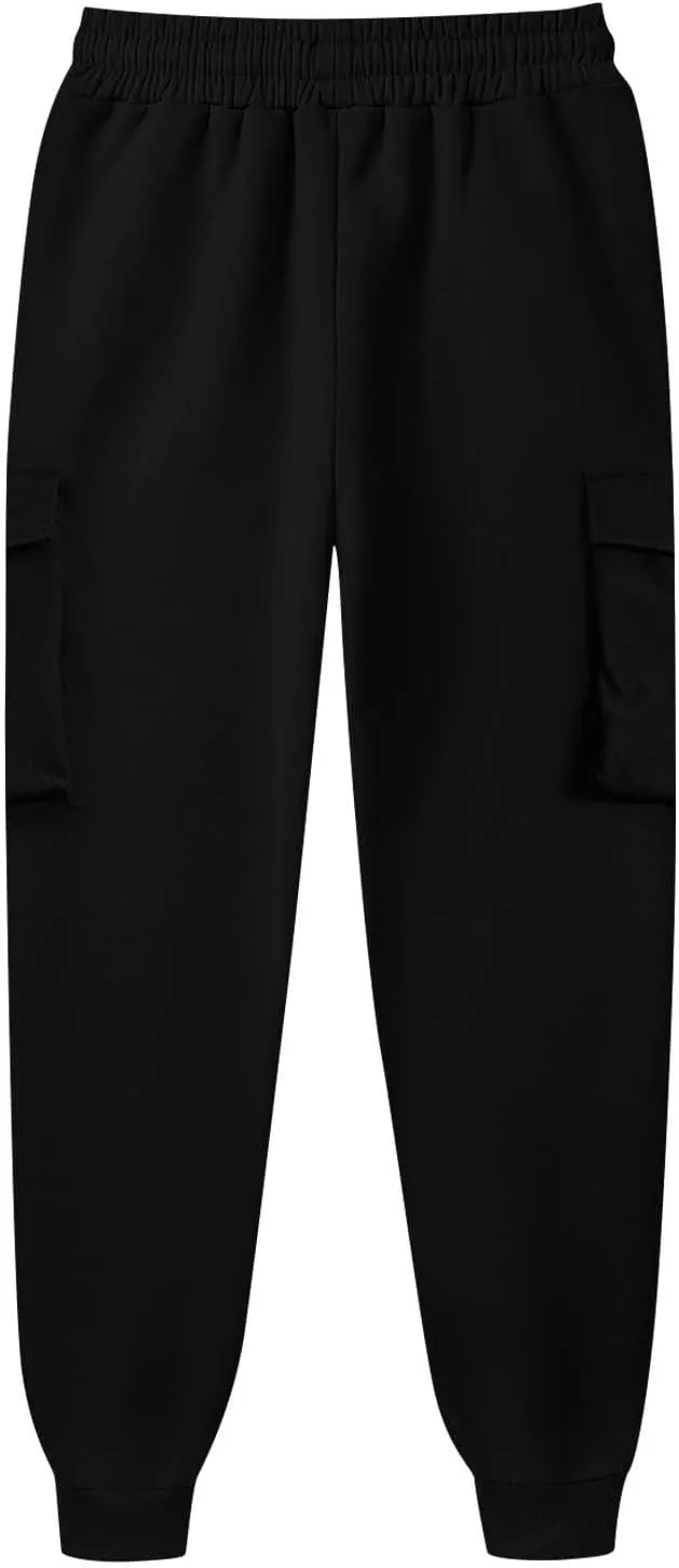 Men's Casual Cargo Pants Workout Joggers Loose Sports Running Solid Color Lace Up Cargo Pants Mens Cargo Hiking Pants