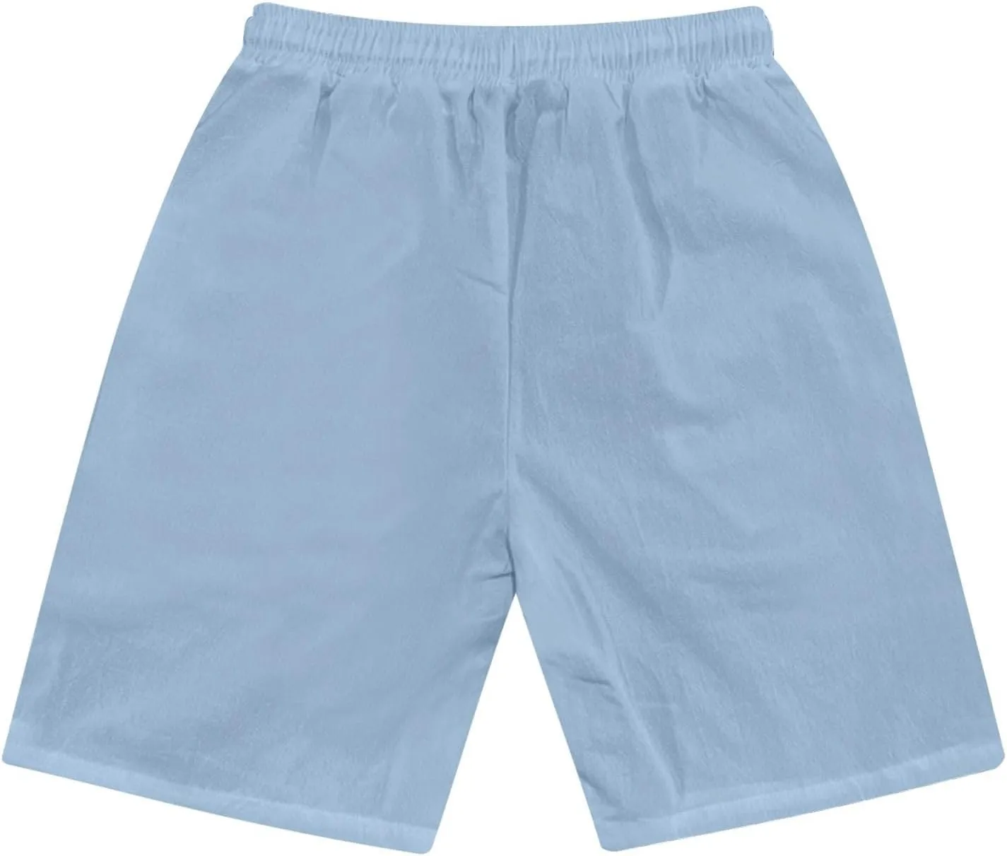 Men's Cotton Linen Shorts Solid Color Casual Pocket Button Shorts with Pockets
