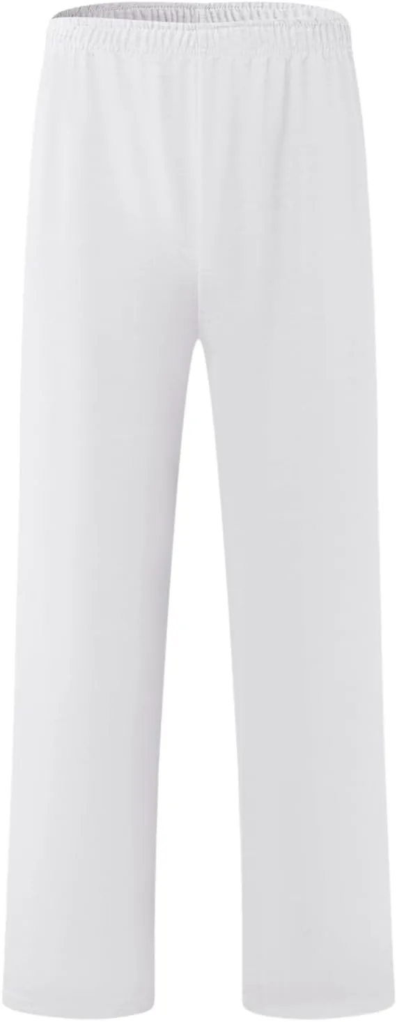 Mens Cotton Pants, Casual Solid Color Elastic Waist Drawstring Pants, Lightweight Summer Beach Trousers with Pockets