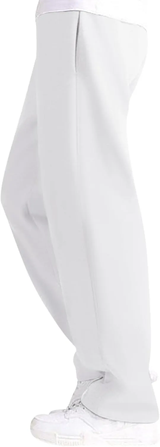 Mens Cotton Pants, Casual Solid Color Elastic Waist Drawstring Pants, Lightweight Summer Beach Trousers with Pockets