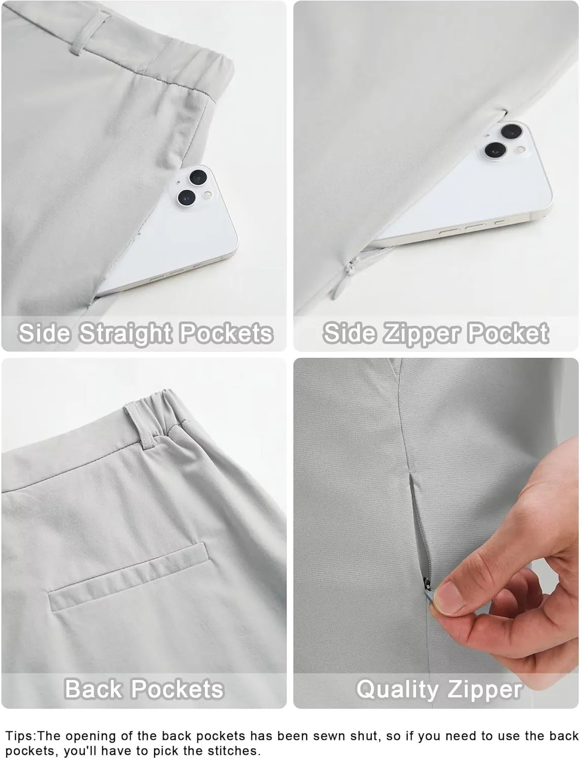 Men's Dress Stretch Pants with 5 Pockets Golf Pants Lightweight Travel Work Joggers Pants