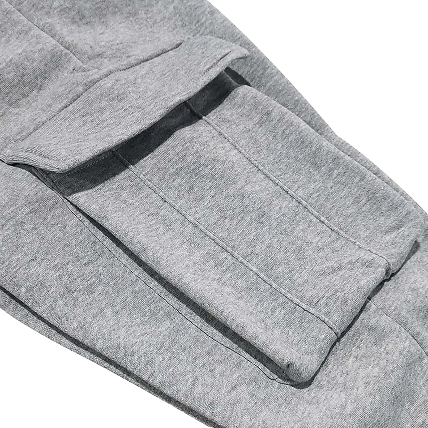 Mens Hiking Cargo Pants Large Elastic Waist Pants with Multi-Pocket Fit Drawstring Wide Trousers