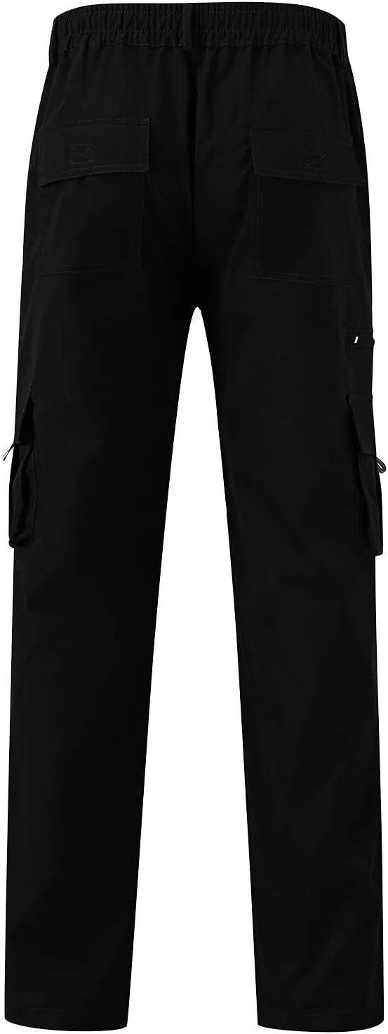 Men's Hiking Pants Straight Leg Trousers Stretch Cargo Pants Lightweight Outdoor Joggers Pants with Pocket