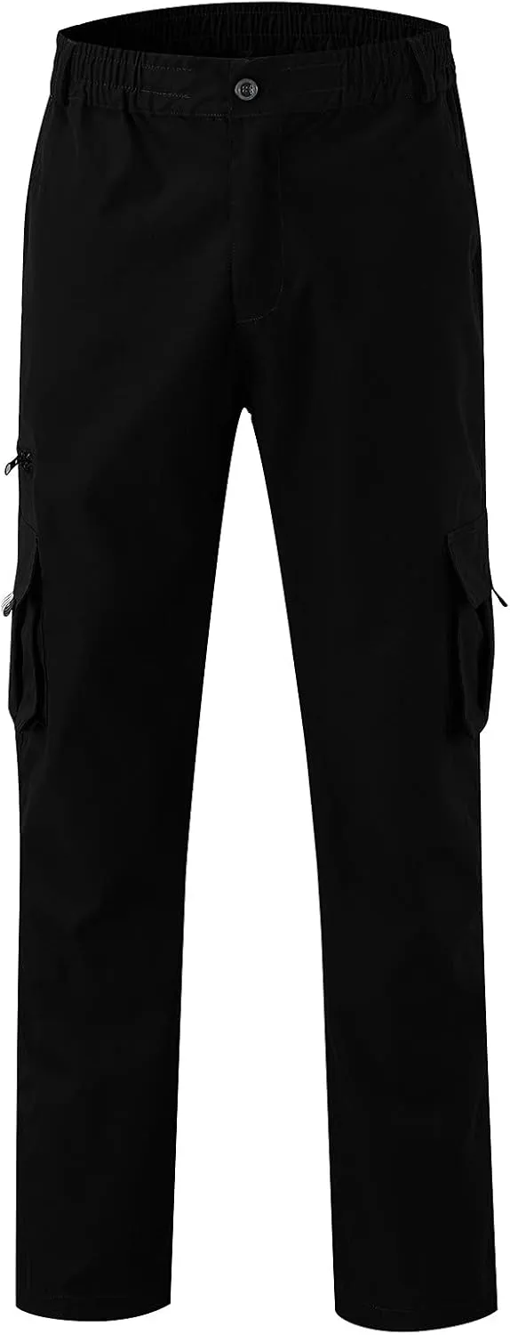 Men's Hiking Pants Straight Leg Trousers Stretch Cargo Pants Lightweight Outdoor Joggers Pants with Pocket