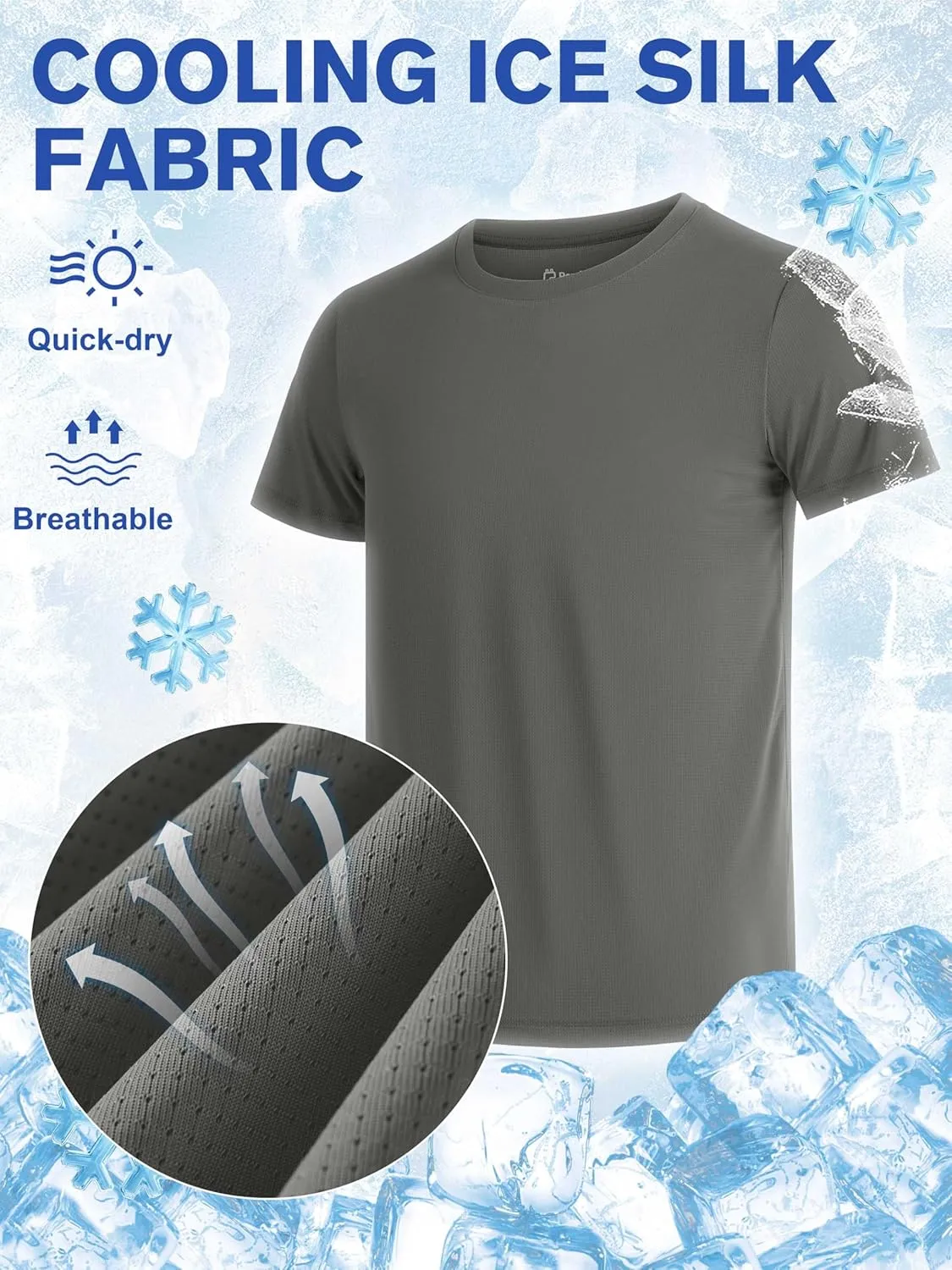 Poroka 5 Packs Boys Shirts Youth Mesh Quick Dry-Fit Athletic Performance T-Shirt Moisture Wicking Active Shirts for Boys