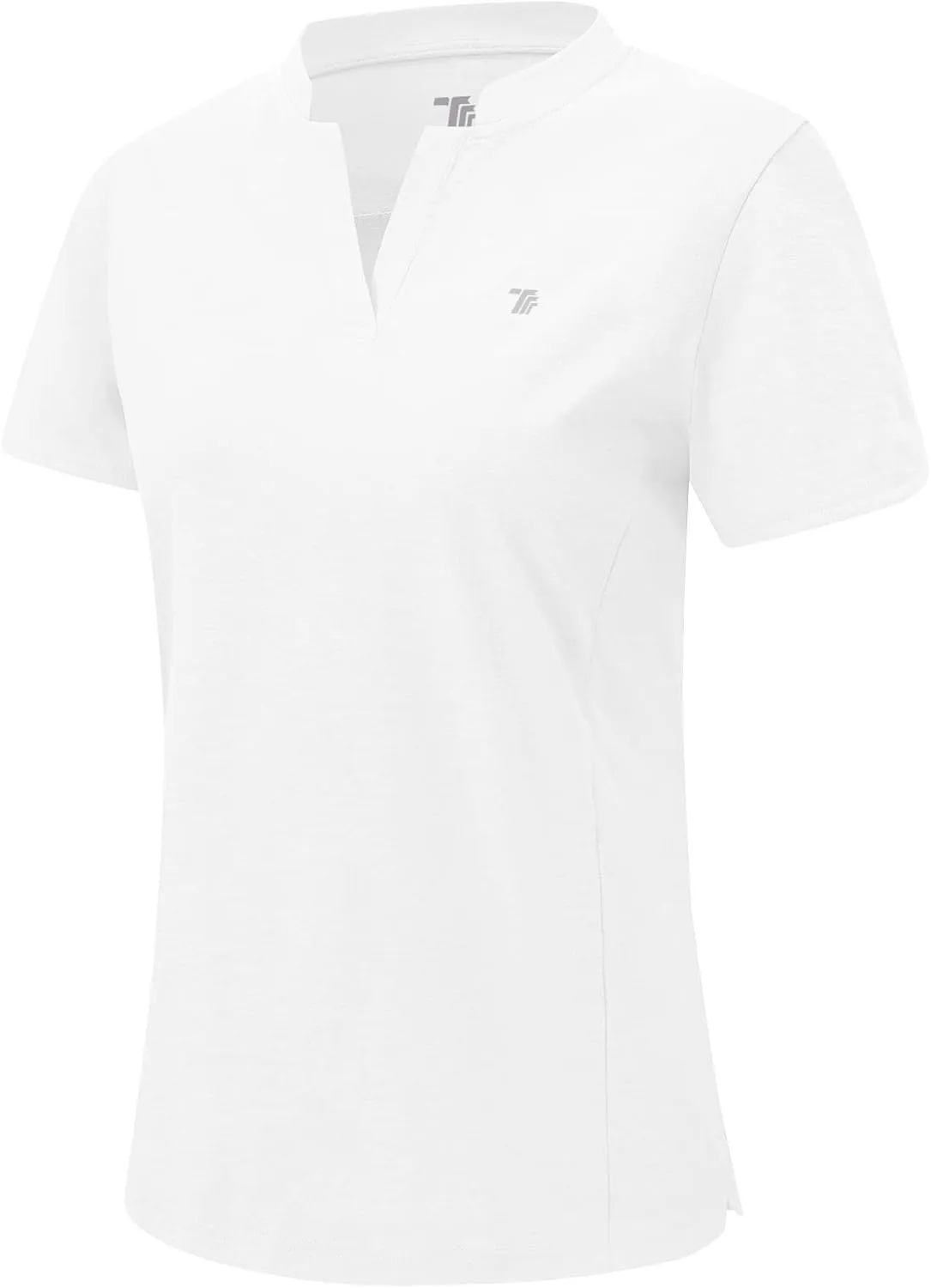 Rdruko Women's Golf Shirts Short Sleeve Dry Fit V Neck Tennis Tops Moisture Wicking Athletic Workout Polo Shirts UPF 50 