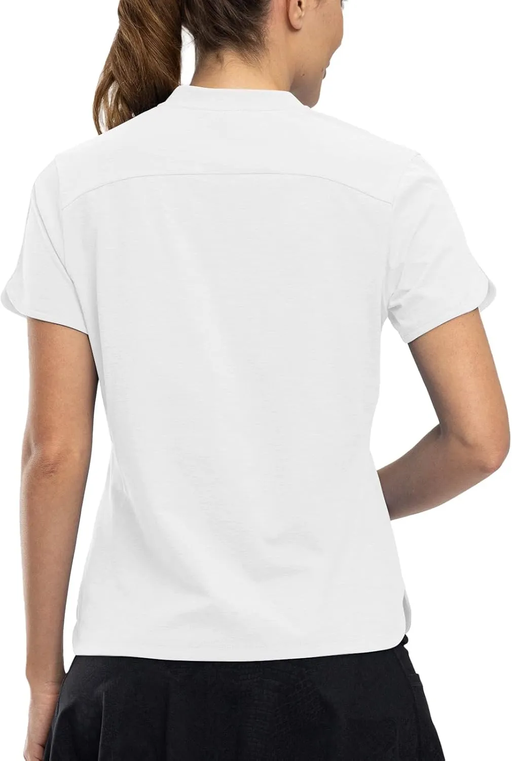 Rdruko Women's Golf Shirts Short Sleeve Dry Fit V Neck Tennis Tops Moisture Wicking Athletic Workout Polo Shirts UPF 50 