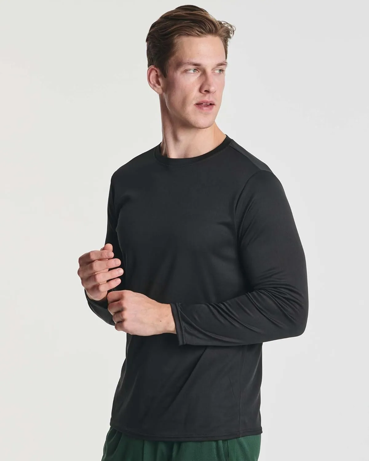 Real Essentials 3 & 5 Pack: Men's Mesh Quick Dry Athletic Long Sleeve T-Shirt UPF SPF UV Sun (Available in Big & Tall)