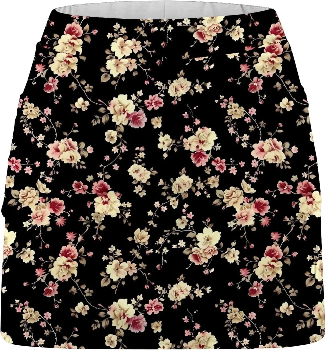 Skorts for Women High Waisted Inner Shorts, Fashion Floral Print Tennis Golf Shorts Mid Waist Comfy Casual Shorts