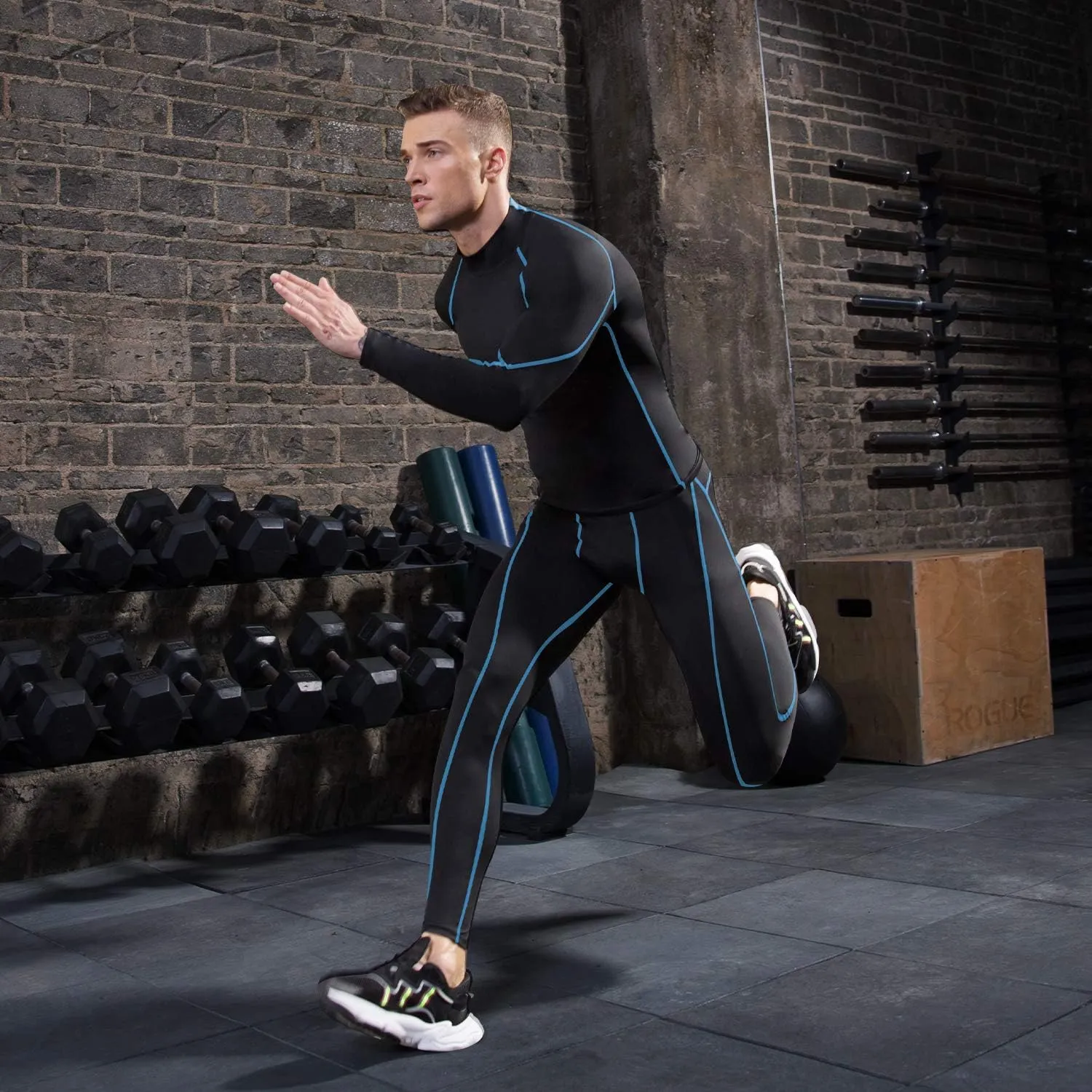 SPVISE 1 or 2 Pack Men's Compression Shirts Long Sleeve Athletic Workout T-Shirts Cool Dry Undershirts Turtle Neck Gym Tops