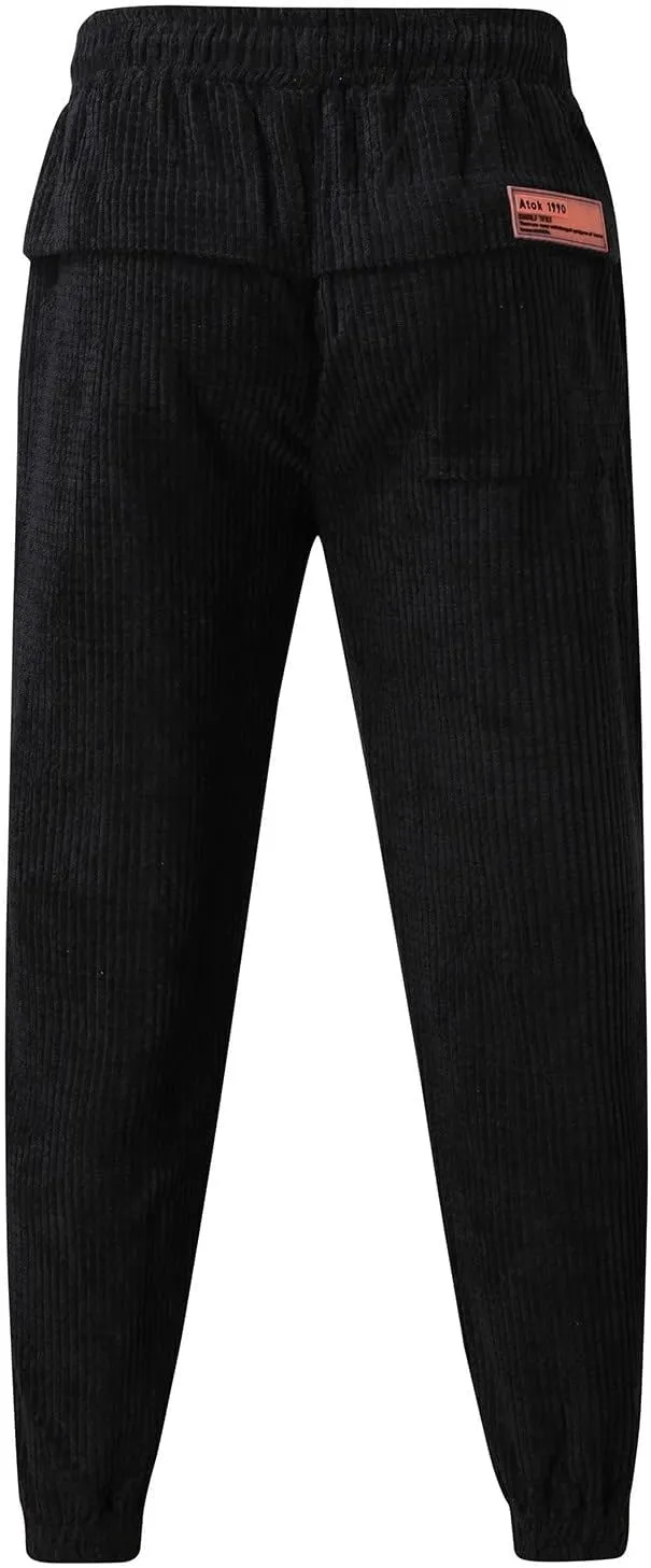 SUWBMHWE Men Joggers Pants, Mens Casual Harlan Pants Lace-up Track Cuff Solid Color Workout Pants with Pocket