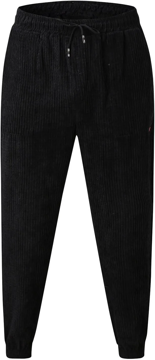 SUWBMHWE Men Joggers Pants, Mens Casual Harlan Pants Lace-up Track Cuff Solid Color Workout Pants with Pocket